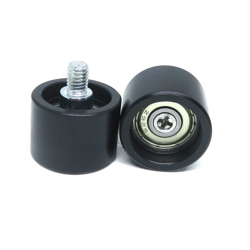 BS62625-18C1L8M6 Black plastic-coated nylon pulley with bearing M6x25x18
